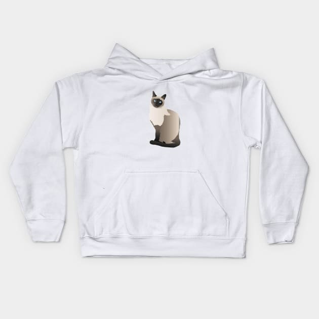 Graceful Siamese Cat Kids Hoodie by NorseTech